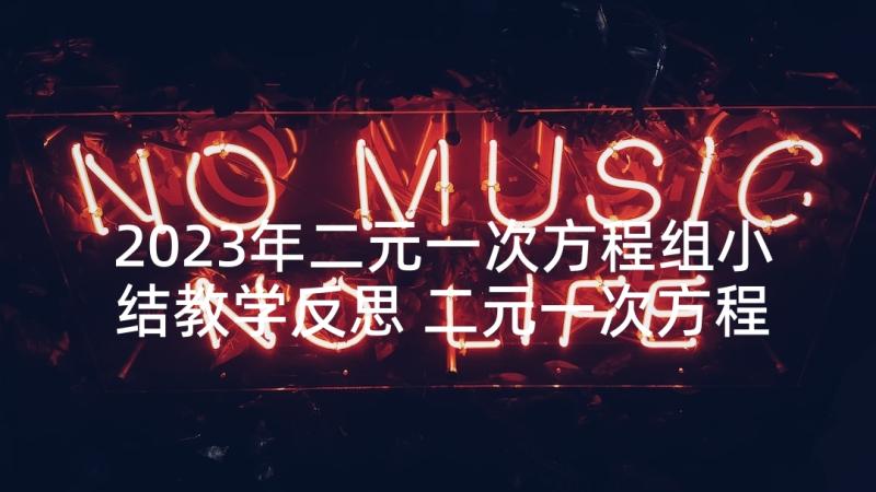 2023年二元一次方程组小结教学反思 二元一次方程组的应用数学教学反思(大全5篇)