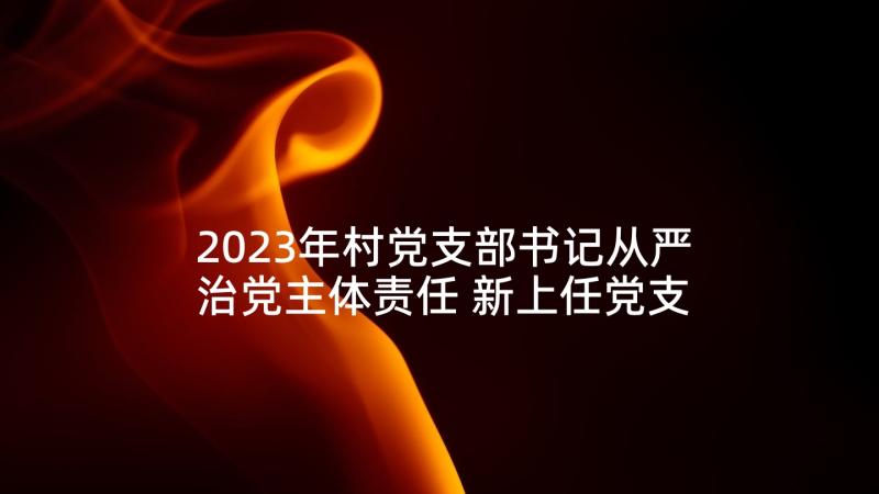 2023年村党支部书记从严治党主体责任 新上任党支部书记心得体会(优秀8篇)