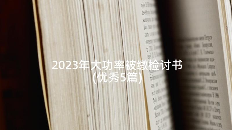 2023年大功率被缴检讨书(优秀5篇)