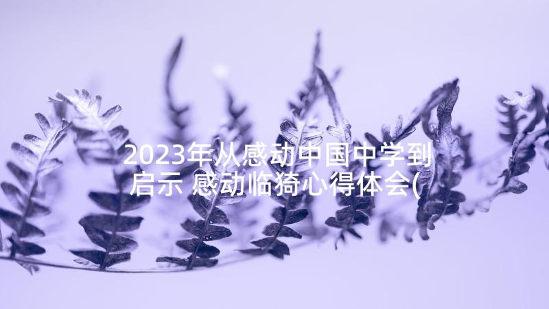 2023年从感动中国中学到启示 感动临猗心得体会(优秀10篇)