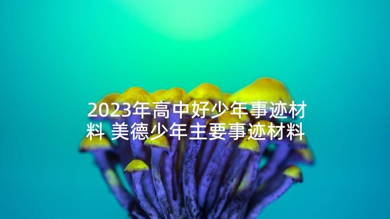 2023年高中好少年事迹材料 美德少年主要事迹材料(模板5篇)