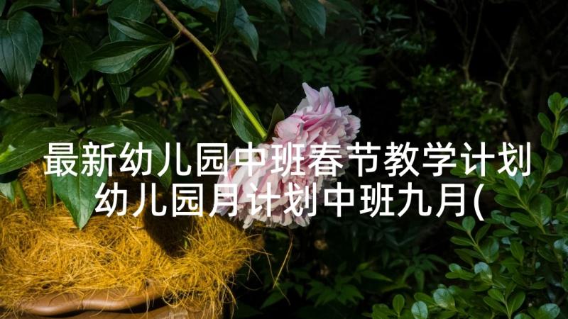 最新幼儿园中班春节教学计划 幼儿园月计划中班九月(汇总10篇)