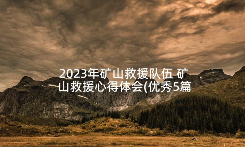 2023年矿山救援队伍 矿山救援心得体会(优秀5篇)