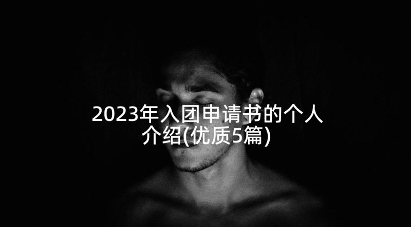 2023年入团申请书的个人介绍(优质5篇)