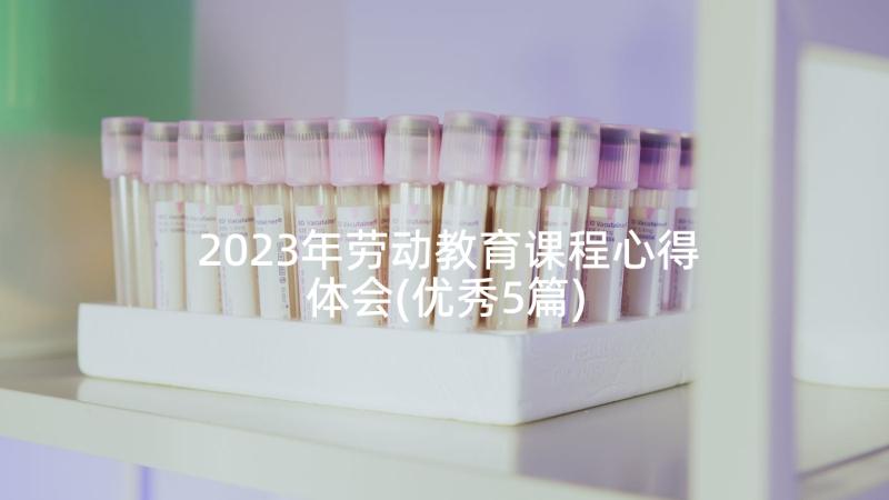 2023年劳动教育课程心得体会(优秀5篇)