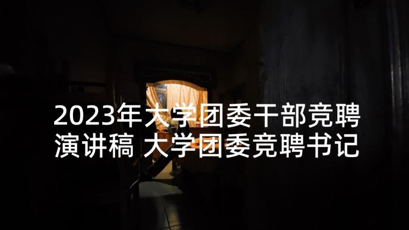 2023年大学团委干部竞聘演讲稿 大学团委竞聘书记的演讲稿(大全5篇)