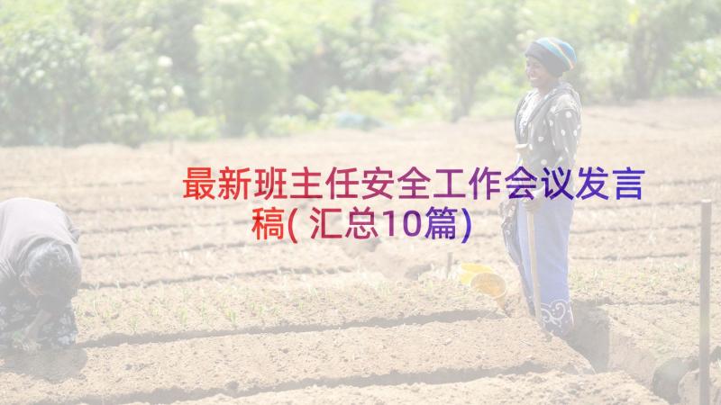 最新班主任安全工作会议发言稿(汇总10篇)