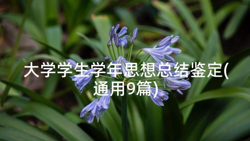 大学学生学年思想总结鉴定(通用9篇)