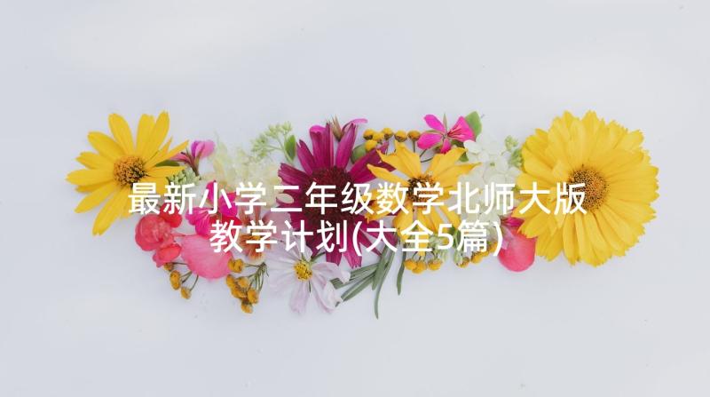 最新小学二年级数学北师大版教学计划(大全5篇)