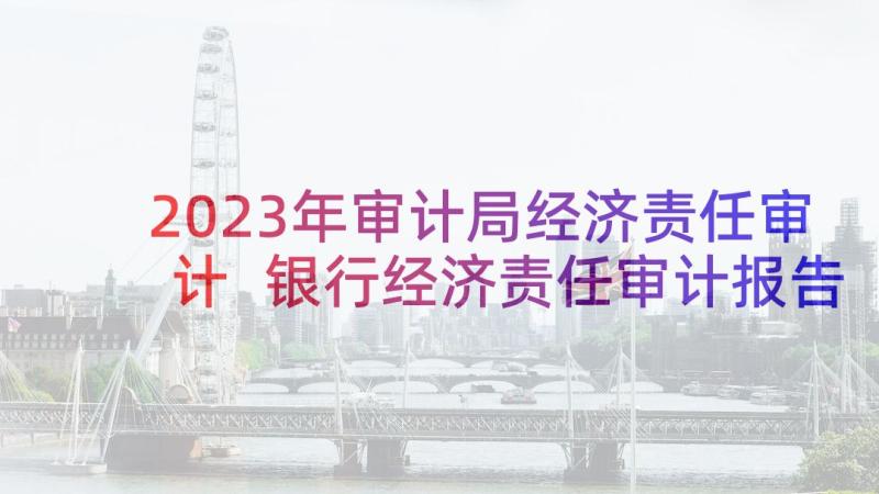 2023年审计局经济责任审计 银行经济责任审计报告(实用5篇)