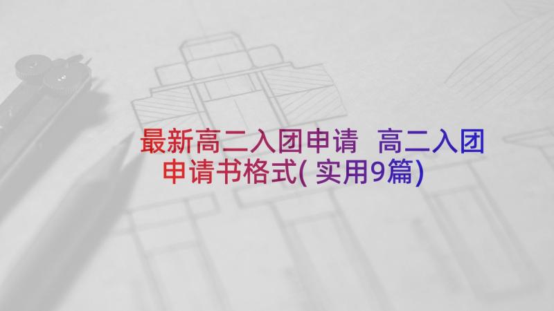 最新高二入团申请 高二入团申请书格式(实用9篇)