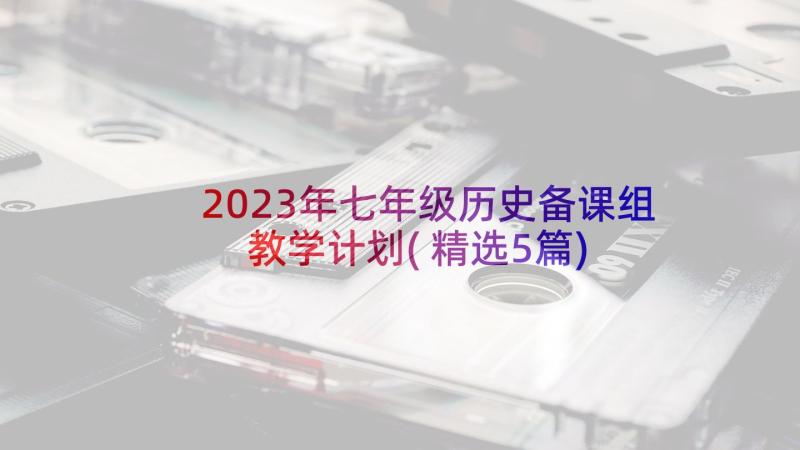 2023年七年级历史备课组教学计划(精选5篇)