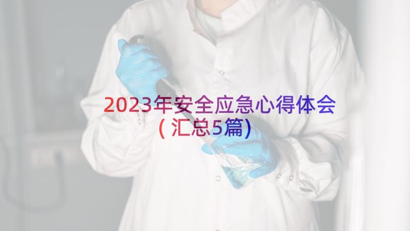 2023年安全应急心得体会(汇总5篇)