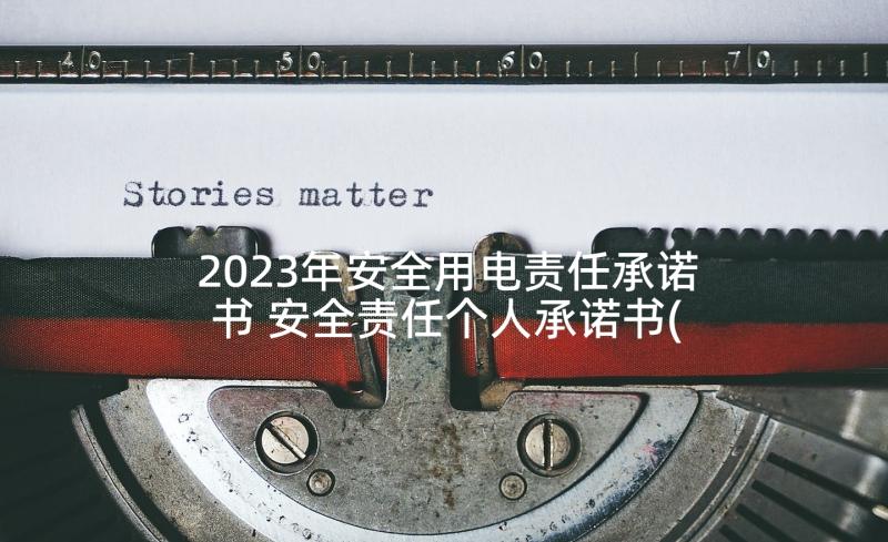 2023年安全用电责任承诺书 安全责任个人承诺书(汇总8篇)