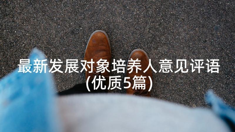 最新发展对象培养人意见评语(优质5篇)