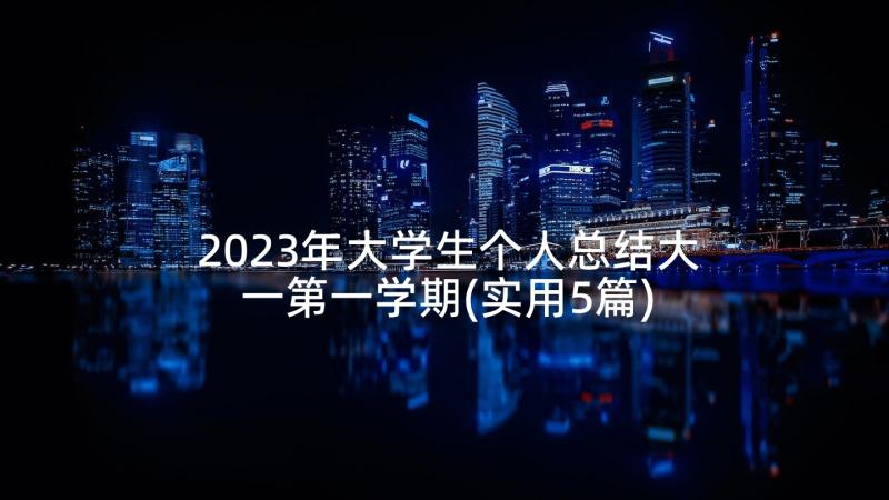 2023年大学生个人总结大一第一学期(实用5篇)