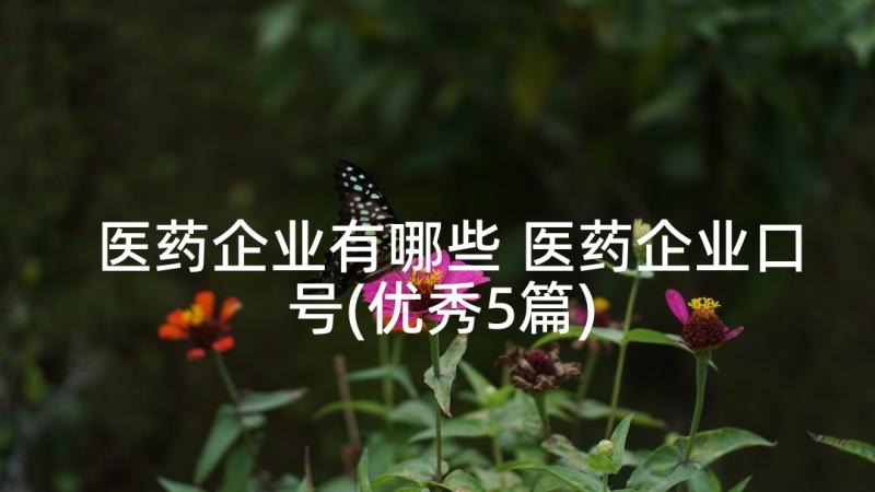 医药企业有哪些 医药企业口号(优秀5篇)