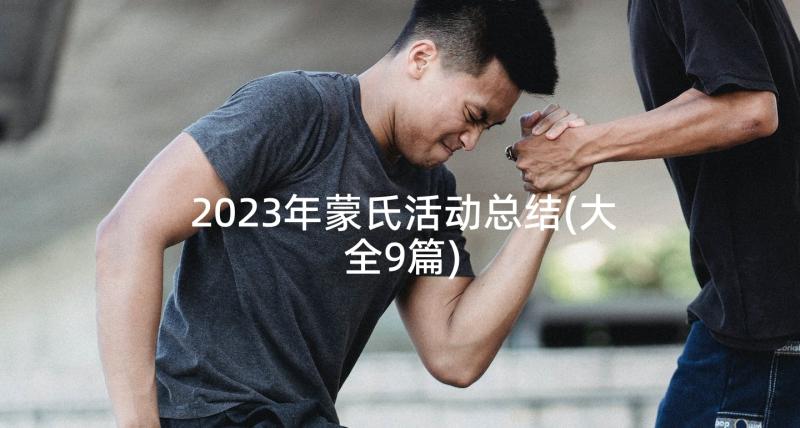 2023年蒙氏活动总结(大全9篇)