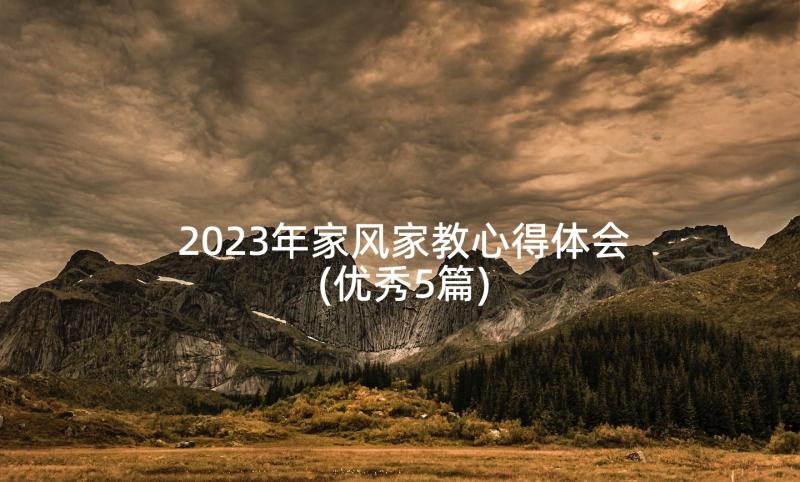 2023年家风家教心得体会(优秀5篇)