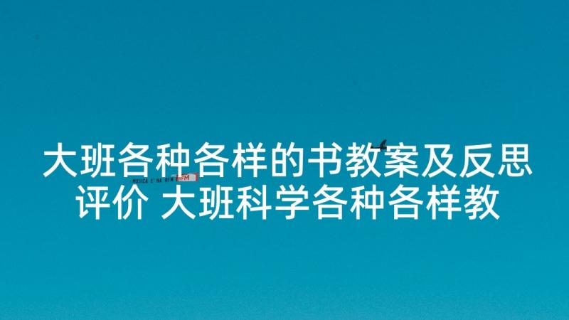 大班各种各样的书教案及反思评价 大班科学各种各样教案反思(优秀5篇)