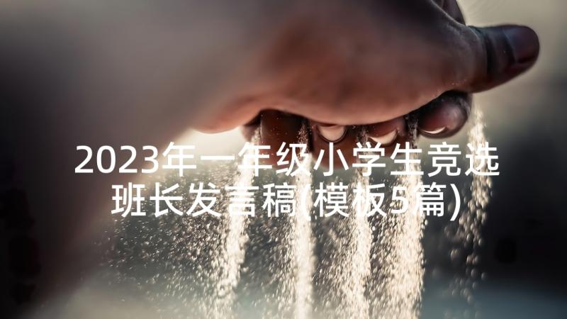 2023年一年级小学生竞选班长发言稿(模板5篇)