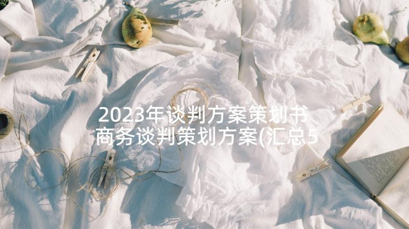 2023年谈判方案策划书 商务谈判策划方案(汇总5篇)