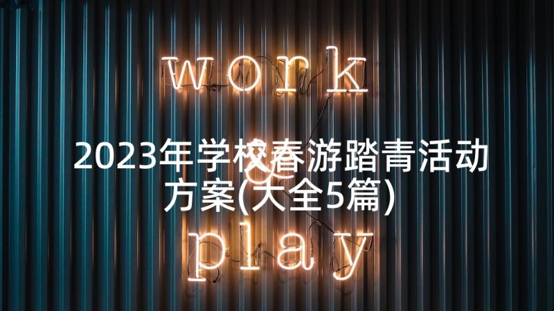 2023年学校春游踏青活动方案(大全5篇)