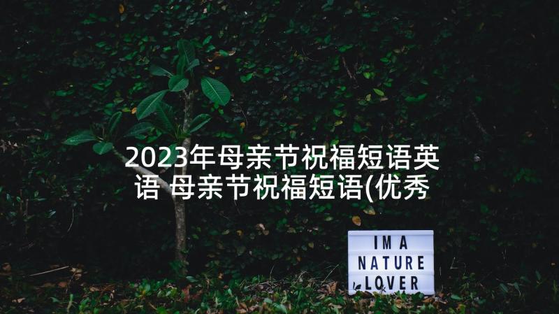 2023年母亲节祝福短语英语 母亲节祝福短语(优秀7篇)