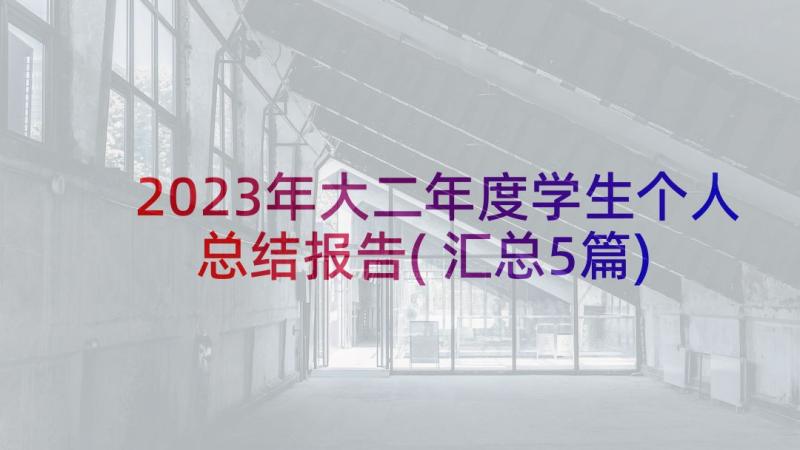 2023年大二年度学生个人总结报告(汇总5篇)