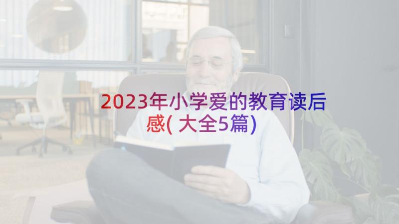 2023年小学爱的教育读后感(大全5篇)