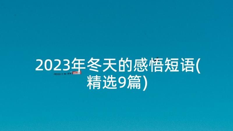 2023年冬天的感悟短语(精选9篇)