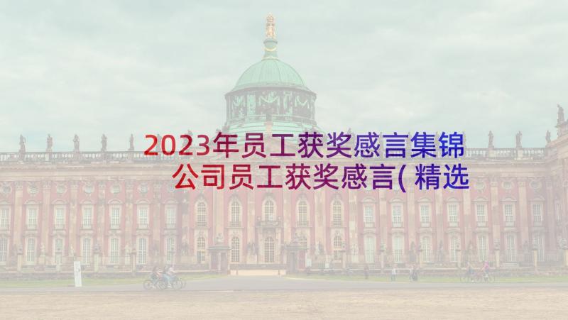 2023年员工获奖感言集锦 公司员工获奖感言(精选7篇)