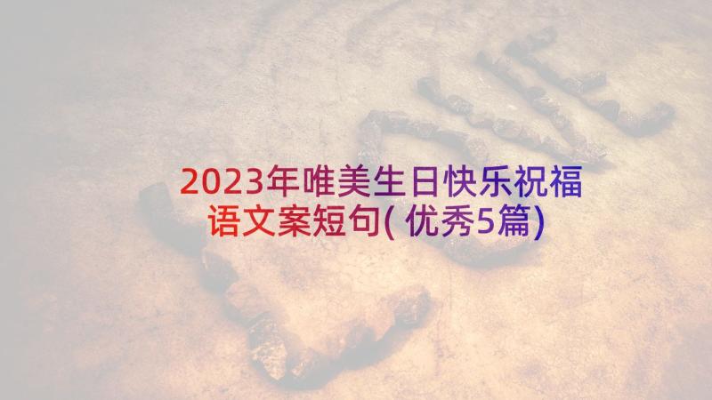 2023年唯美生日快乐祝福语文案短句(优秀5篇)