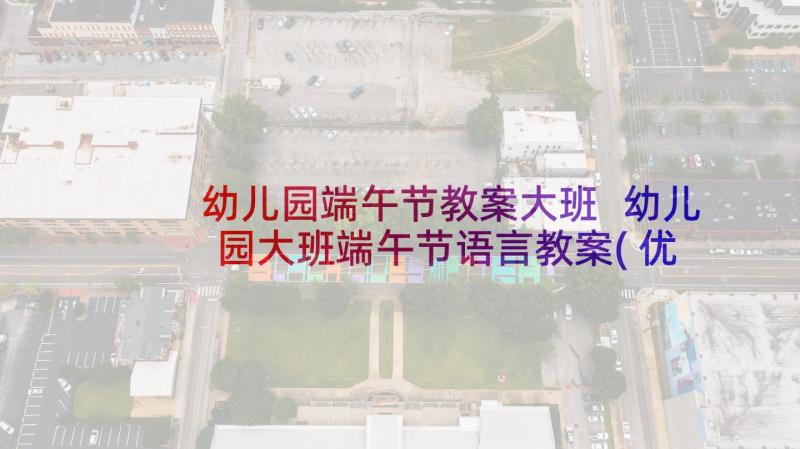 幼儿园端午节教案大班 幼儿园大班端午节语言教案(优秀5篇)