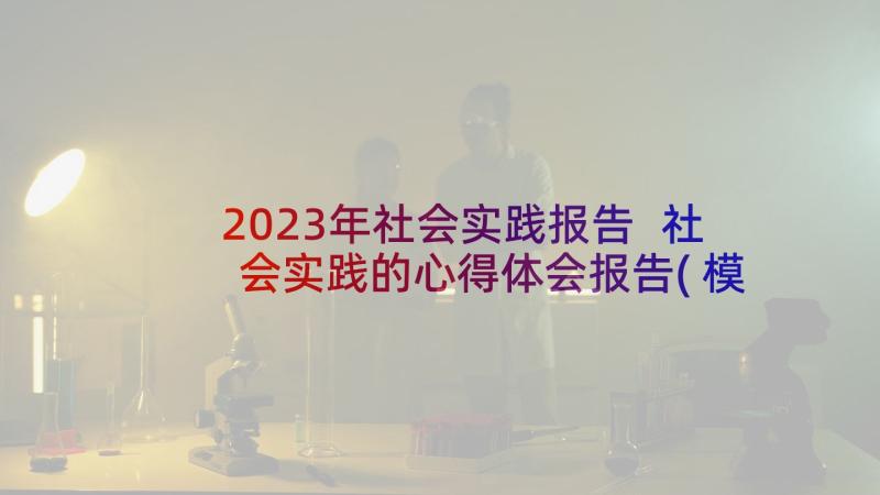 2023年社会实践报告 社会实践的心得体会报告(模板6篇)