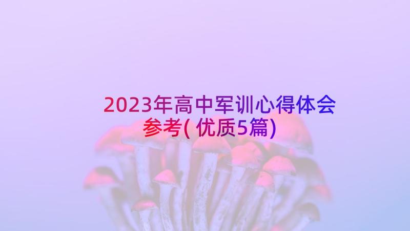 2023年高中军训心得体会参考(优质5篇)