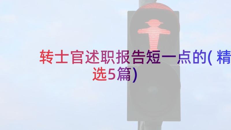 转士官述职报告短一点的(精选5篇)