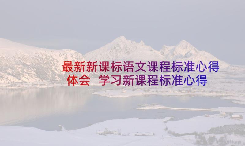 最新新课标语文课程标准心得体会 学习新课程标准心得体会(模板9篇)