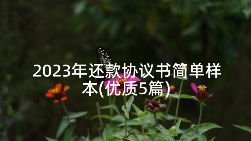 2023年还款协议书简单样本(优质5篇)