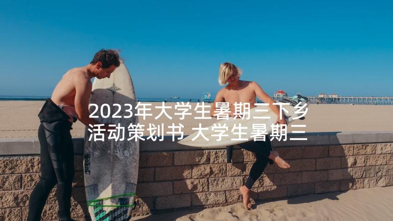 2023年大学生暑期三下乡活动策划书 大学生暑期三下乡社会实践活动报告(汇总5篇)