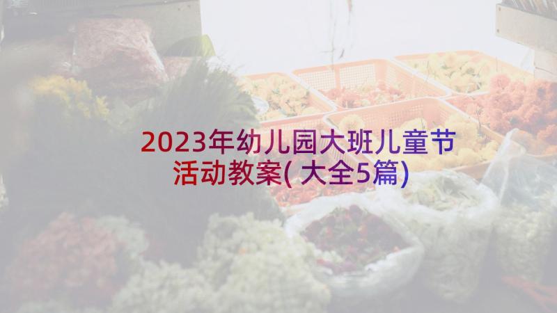 2023年幼儿园大班儿童节活动教案(大全5篇)