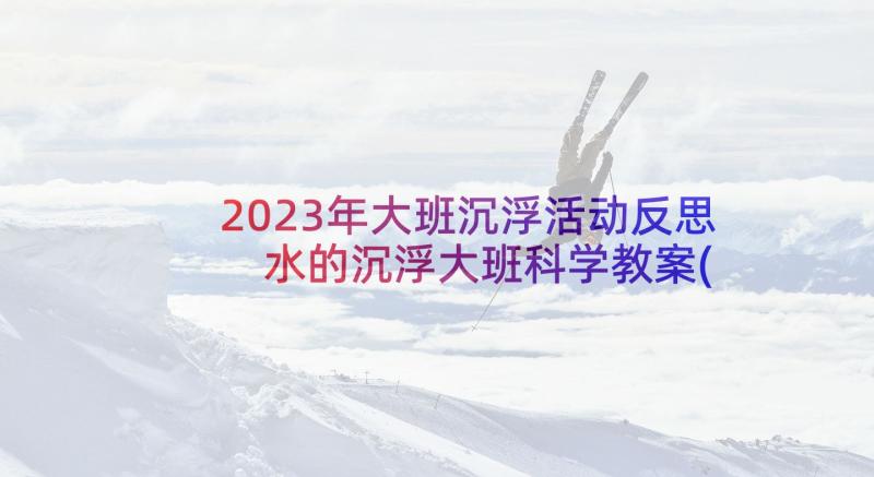 2023年大班沉浮活动反思 水的沉浮大班科学教案(实用9篇)