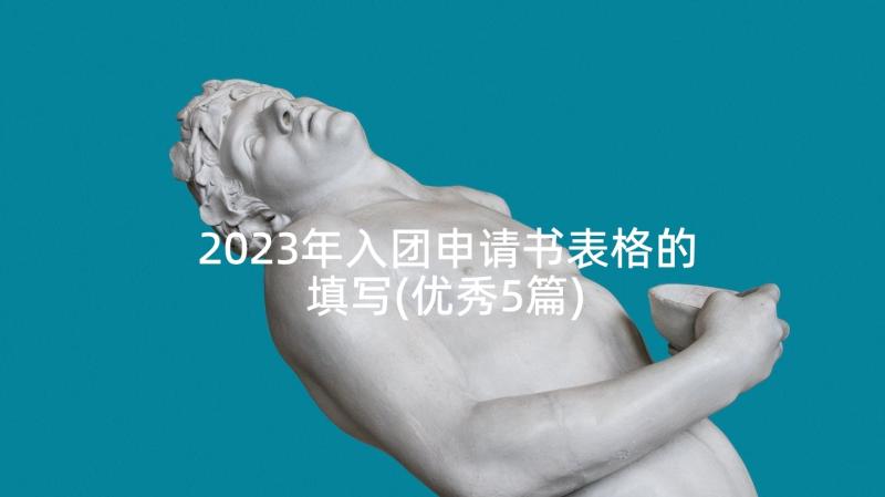 2023年入团申请书表格的填写(优秀5篇)