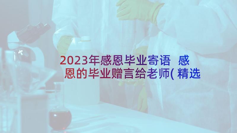 2023年感恩毕业寄语 感恩的毕业赠言给老师(精选5篇)