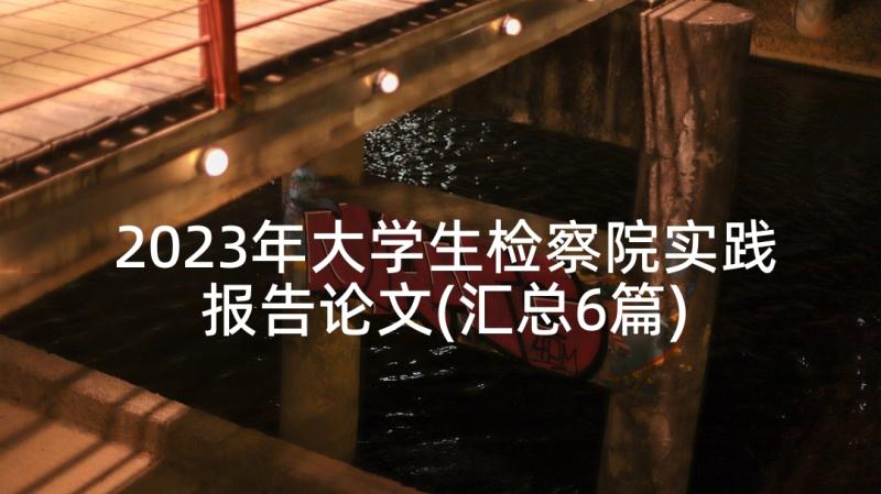 2023年大学生检察院实践报告论文(汇总6篇)