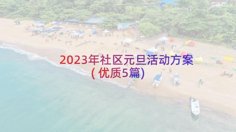 2023年社区元旦活动方案(优质5篇)