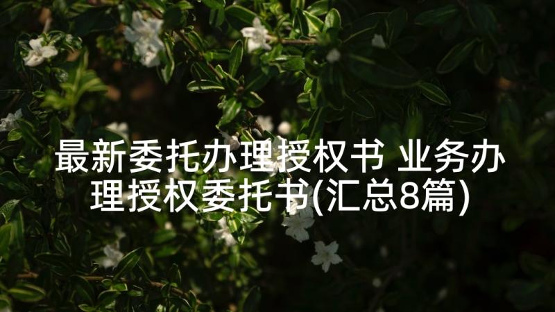 最新委托办理授权书 业务办理授权委托书(汇总8篇)