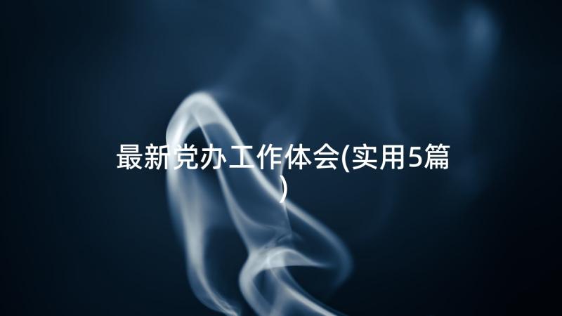 最新党办工作体会(实用5篇)