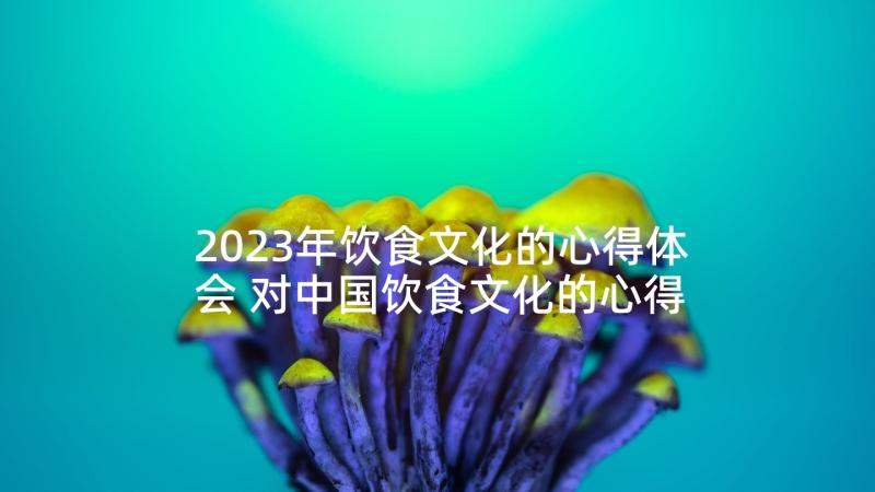 2023年饮食文化的心得体会 对中国饮食文化的心得体会(实用5篇)