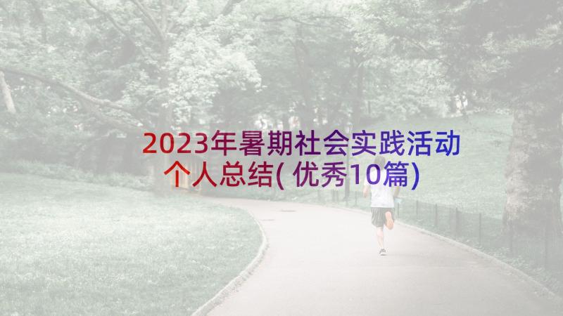 2023年暑期社会实践活动个人总结(优秀10篇)